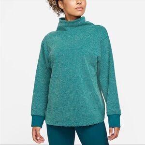 NIKE YOGA | Luxe Cowlneck Textured Pullover Sweatshirt Teal Women’s S & M